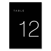 Modern minimalistisch zwart-wit tabelnummer 12 kaart (Voorkant)