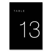 Modern minimalistisch zwart-wit tabelnummer 13 kaart (Achterkant)