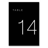 Modern minimalistisch zwart-wit tabelnummer 14 kaart (Achterkant)