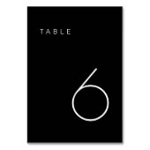 Modern minimalistisch zwart-wit tabelnummer kaart (Achterkant)