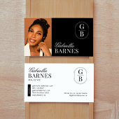 Modern minimalistisch zwart-wit vet visitekaartje