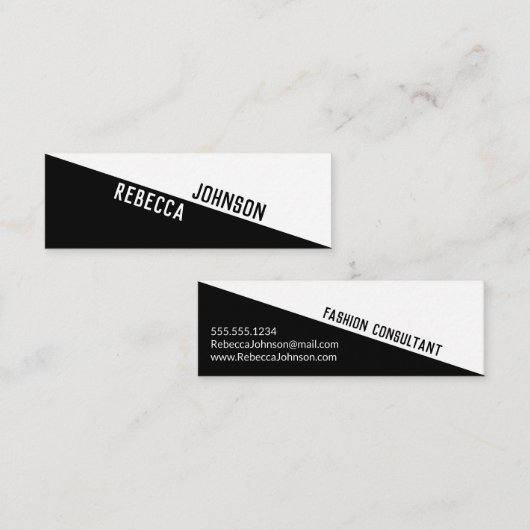 Modern minimalistisch zwart wit - Visitekaartje (Voorkant / Achterkant)