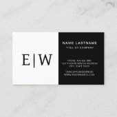 Modern minimalistisch zwart wit visitekaartje (Voorkant)