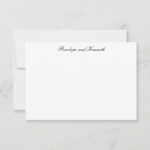 Modern minimalistisch zwart wit vormig script bedankkaart