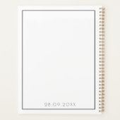 Modern minimalistisch zwart-withuwelijk planner (Achterkant)