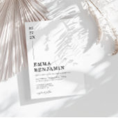 Modern & minimalistisch zwart | Witte bruiloft Kaart