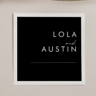 Modern minimalistisch | Zwarte bruiloft Napkins Servet