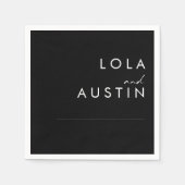 Modern minimalistisch | Zwarte bruiloft Napkins Servet (Voorkant)