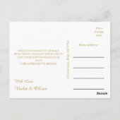 Modern minimalistisch | Zwarte gouden bruiloft Har Briefkaart (Achterkant)