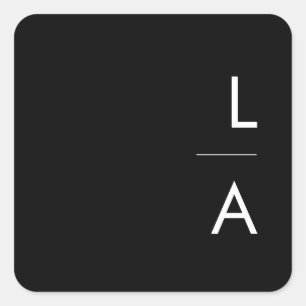 Modern minimalistisch   Zwarte monogram envelop Vierkante Sticker