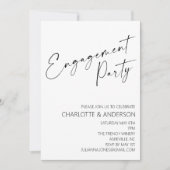 Modern minimalistisch | Zwarte Script Engagement P Kaart (Voorkant)