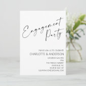Modern minimalistisch | Zwarte Script Engagement P Kaart (Staand voorkant)