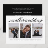 Modern Minimalistische 3 Foto's Kleinere Trouwdag Aankondiging (Voorkant / Achterkant)