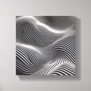 Modern Minimalistische 3D Golf Art - Abstract Mono Canvas Afdruk