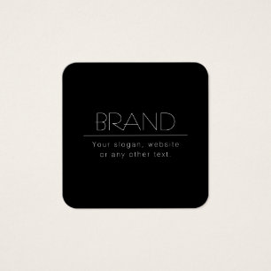 Modern Minimalistische Bewerkbare Tekst Zwart & Vierkante Visitekaartjes
