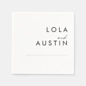 Modern minimalistische bruiloft Napkins Servet (Voorkant)