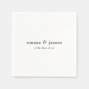 Modern minimalistische bruiloft Napkins Servet