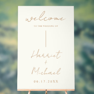 Modern minimalistische bruiloft welkom acryl bord