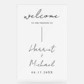 Modern minimalistische bruiloft welkom acryl bord (Voorkant)