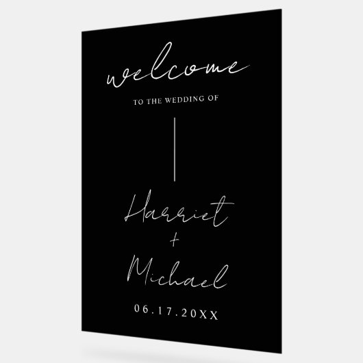 Modern minimalistische bruiloft welkom acryl bord (Hoek)