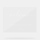 Modern minimalistische bruiloft welkom acryl bord (Voorkant)