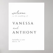 Modern minimalistische bruiloft welkom poster (Voorkant)