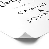 Modern minimalistische bruiloft welkom poster (Hoek)