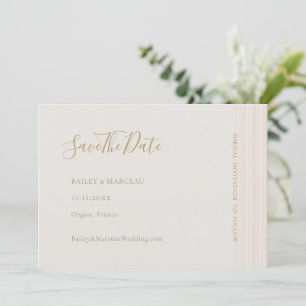 Modern Minimalistische Champagne Goud Save The Da Kaart
