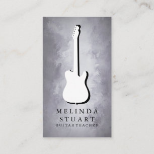 Modern minimalistische chic Musician Guitar Teache Visitekaartje