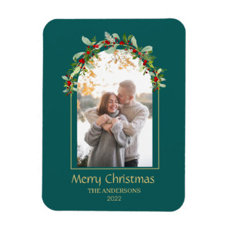 Modern minimalistische Floral Arch Foto Groen Magneet