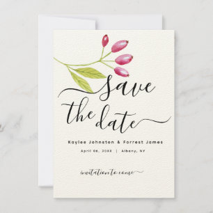 Modern minimalistische Floral Wedding bespaart dat Kaart