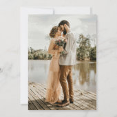 Modern Minimalistische Foto Boho Bruiloft Kaart (Achterkant)