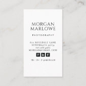 Modern minimalistische fotograaf visitekaartje (Achterkant)