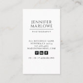 Modern minimalistische fotograaf visitekaartje (Achterkant)