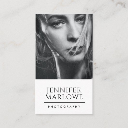 Modern minimalistische fotograaf visitekaartje (Voorkant)