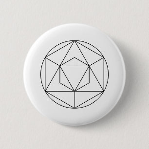 Modern minimalistische Geometrie Abstract Ronde Button 5,7 Cm