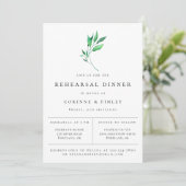 Modern minimalistische Greenery Rehearsal Dinner Aankondiging (Staand voorkant)
