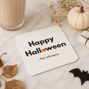 Modern Minimalistische Halloween – Persoonlijk Vierkante Kartonnen Onderzetter