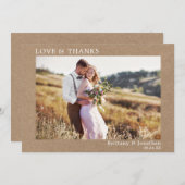 Modern minimalistische liefdesBedankt weduwschap K Bedankkaart (Voorkant / Achterkant)