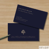 Modern minimalistische marineblauw goud visitekaartje