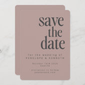 Modern minimalistische mosterdbuidel save the date (Voorkant / Achterkant)