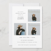 Modern & Minimalistische Multi Foto Afstuderen Kaart (Achterkant)