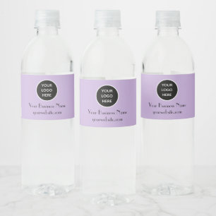 Modern Minimalistische Paarse Lila Aangepaste logo Waterfles Etiket