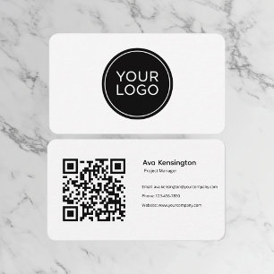 Modern Minimalistische QR-code Visitekaartje