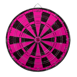 Modern Minimalistische Roze en Zwart Dartbord