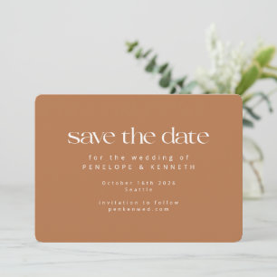 Modern minimalistische terracotta Chic Simple Wedd Save The Date