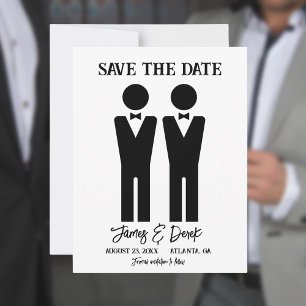 Modern Minimalistische Twee Bruidegoms Save The Date