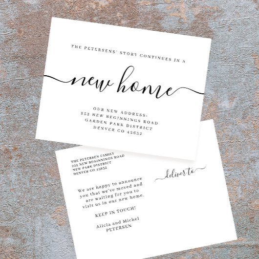 Modern minimalistische verhuizing naar nieuw huis aankondigingskaart