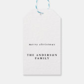 modern minimumjaar om de kerstboom te herinneren cadeaulabel (Achterkant)