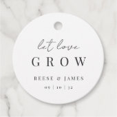 Modern Minimumscript Let Love Grow Seed of Plant Bedankjes Labels (Voorkant)